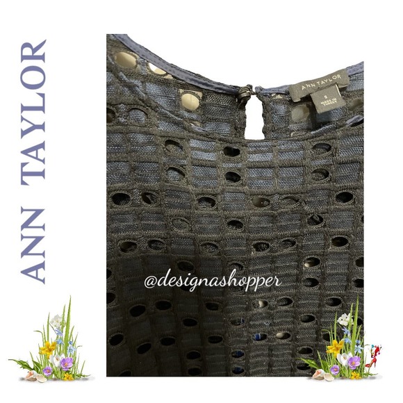 Ann Taylor Blue and Black Overlay Top - Size Small - Picture 3 of 8